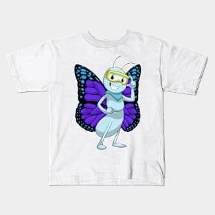 Butterfly with Goggles Kids T-Shirt